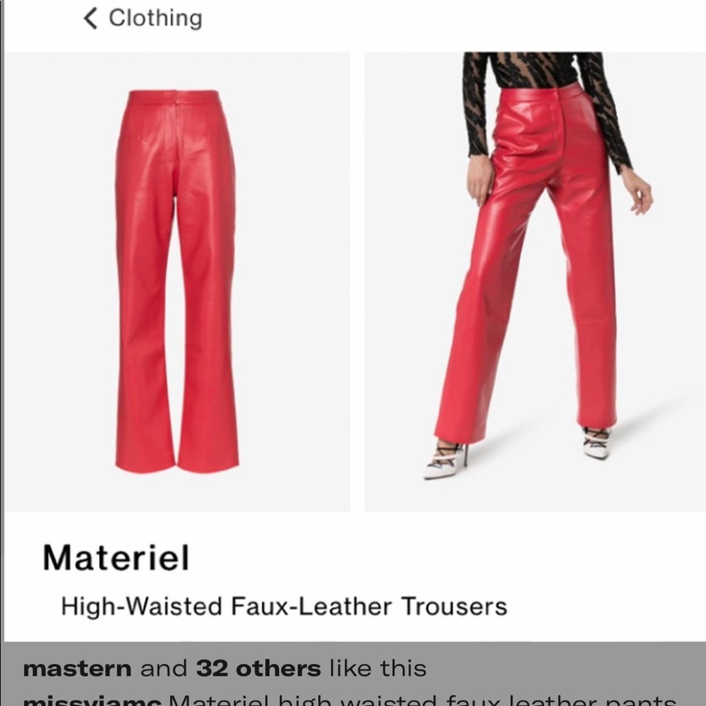 Matériel high waisted faux leather pants